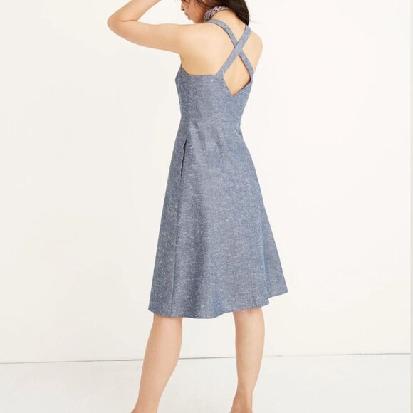 Madewell Chambray Tank Button-Front Midi Dress Size 6 - Picture 7 of 7